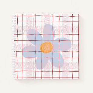 Girly floral with scottish background Modern pink Notebook