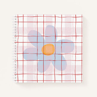 Girly floral with scottish background Modern pink Notebook