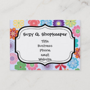 Girly Flower Power Colourful Floral Pattern Business Card