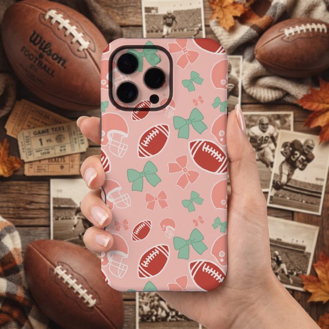 Girly Football Bow Pattern Phone Case (Creator Uploaded)