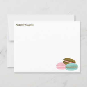 Girly French Macarons Thank You Note Cards
