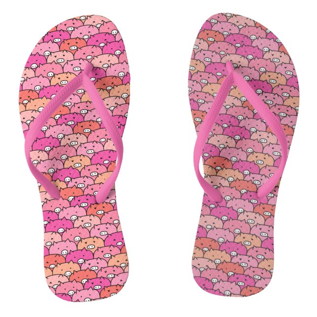 Girly Funny Pig Pattern Jandals (Footbed)