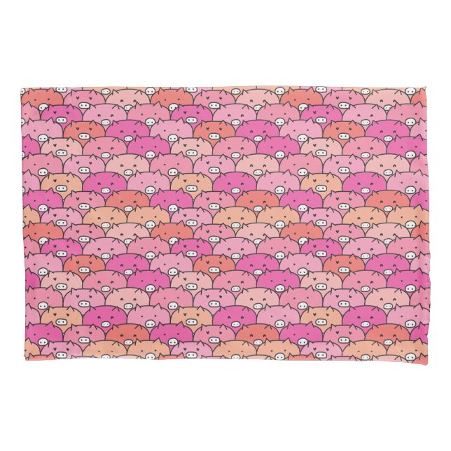 Girly Funny Pig Pattern Pillowcase (Front)