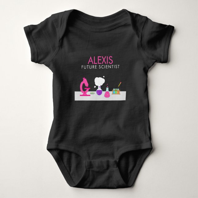 Girly Future Scientist Baby Bodysuit (Front)