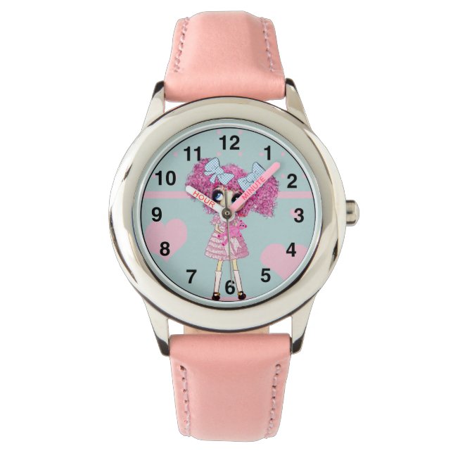 Girly Gifts Personalised Harajuku girl Watch (Front)