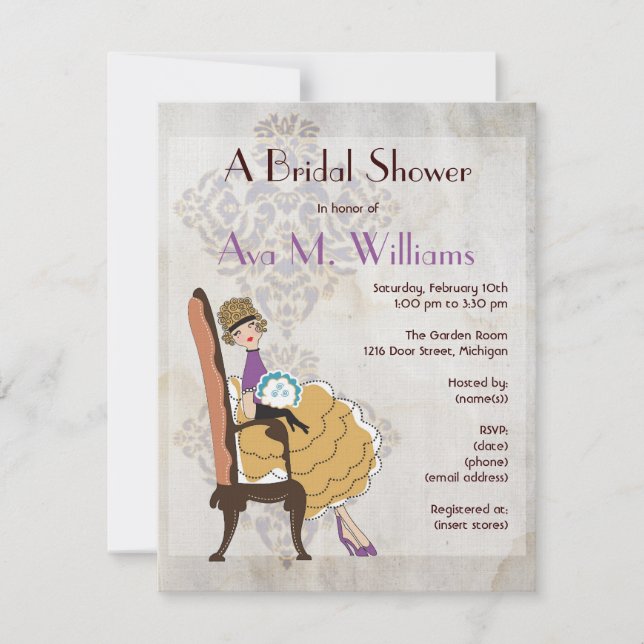 Girly Girl Bridal Shower Invitation (Front)