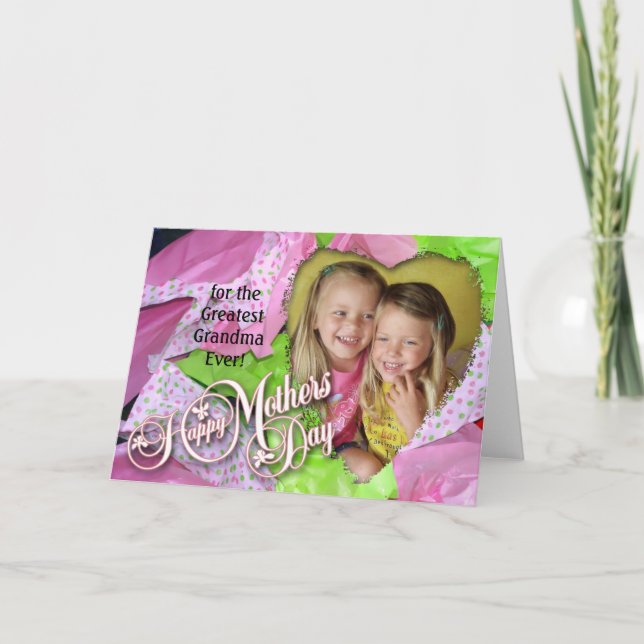 Girly Girl Heart Mothers Day Blank Card (Front)