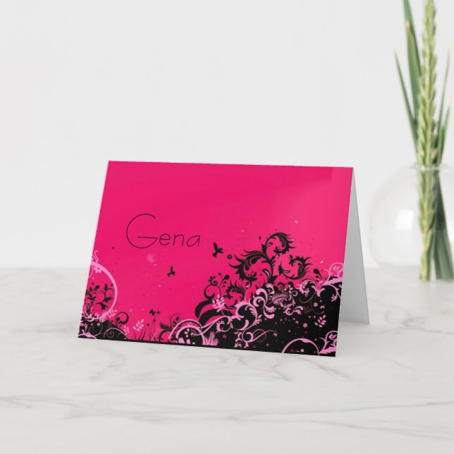 Girly girl note cards (Front)