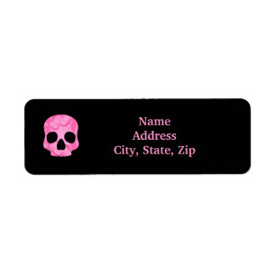 Girly girl pink elegant swirly skull