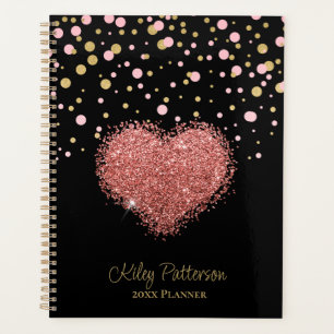 Girly Girl Pink Sparkle Heart  Planner