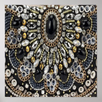 girly glam art deco black gold bohemian