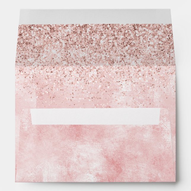 Girly Glam Blush Pink Glitter Envelope (Back (Bottom))