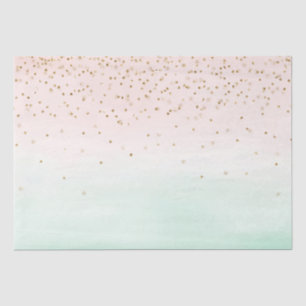 Girly Glam Blush Pink Mint Gold Sparkle Confetti Tissue Paper