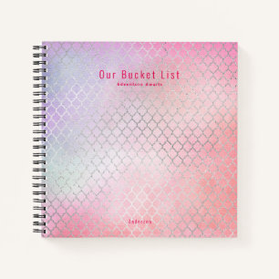 Girly Glam BUCKET LIST Pink Glitter Custom Notebook