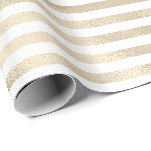 Girly Glam Gold Stripes Wrapping Paper (Roll Corner)