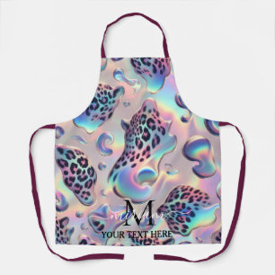 Girly Glam Opal Leopard Print All-Over Print Apron