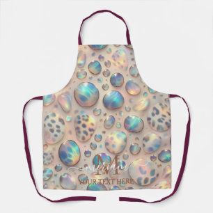 Girly Glam Opal Leopard Print All-Over Print Apron