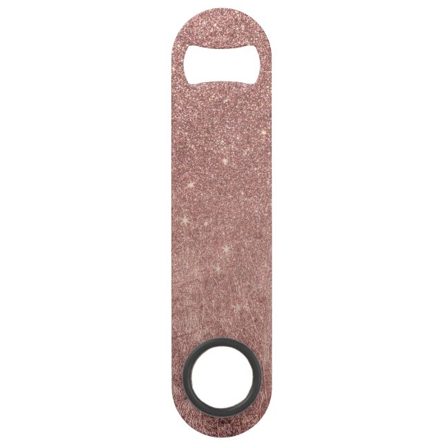 Girly Glam Pink Rose Gold Foil and Glitter Mesh (Front)