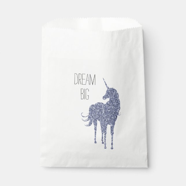 Girly Glam Purple Unicorn Glitter Favour Bags (Front)