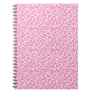 Girly Glam White Pink Leopard Print Notebook
