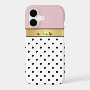 Girly Glamour: Lip Gloss Pink, Black White Dotted