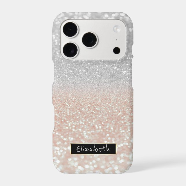 Girly Glitter Bokeh Ombre - Personalised (Back)