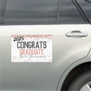 Girly Glitter Graduation Party Any Year Car Magnet