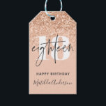 Girly glitter sparkle modern 18th birthday party  gift tags<br><div class="desc">Girly glitter sparkle modern 18th birthday party decor. Part of a collection.</div>