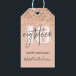 Girly glitter sparkle modern 18th birthday party  gift tags<br><div class="desc">Girly glitter sparkle modern 18th birthday party decor. Part of a collection.</div>