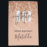 Girly glitter sparkle modern 18th birthday party  medium gift bag<br><div class="desc">Girly glitter sparkle modern 18th birthday party decor. Part of a collection.</div>