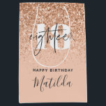 Girly glitter sparkle modern 18th birthday party  medium gift bag<br><div class="desc">Girly glitter sparkle modern 18th birthday party decor. Part of a collection.</div>
