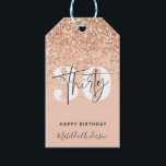 Girly glitter sparkle modern 30th birthday  gift tags<br><div class="desc">Girly glitter sparkle modern 30th birthday gift tag. Part of a collection.</div>