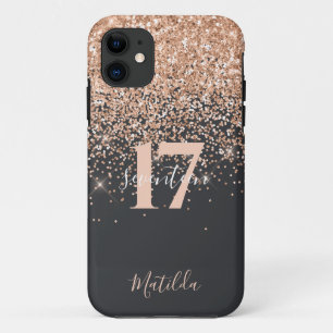 Girly glitter sparkle modern birthday Case-Mate iPhone Case