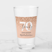Girly glitter sparkle modern birthday glass