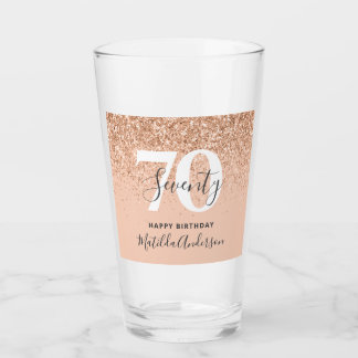 Girly glitter sparkle modern birthday glass