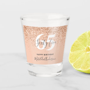 Girly glitter sparkle modern birthday shot glass