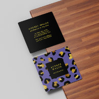 Girly Glittery Gold Purple Leopard print Luxury