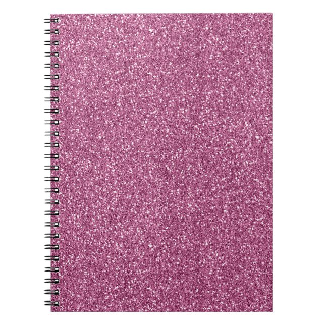 Girly Glitzy Pink Glitter Notebook (Front)