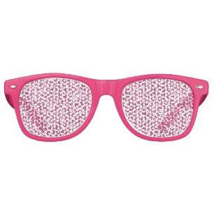 Girly Glitzy Pink Leopard Print Retro Sunglasses