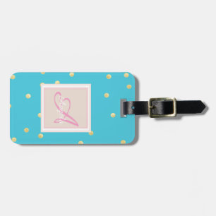 Girly Gold Dots Monogram-Personalised Luggage Tag