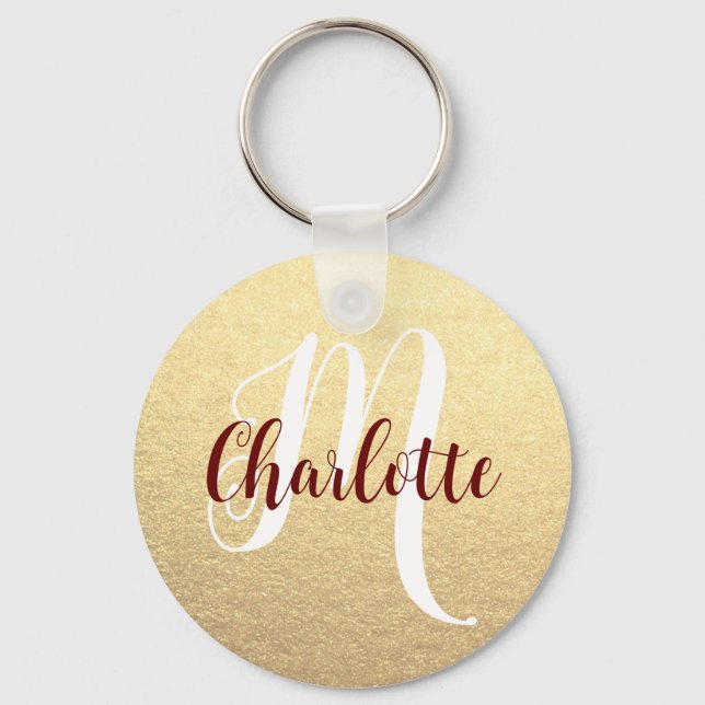 Girly Gold Glam Birthday party favour niece gift Key Ring (Front)