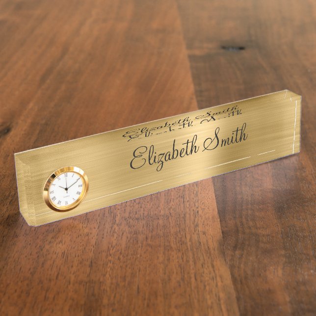 Girly Gold Metallic Nameplate (Side)