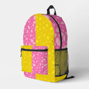 (Girly Gold & Pink Colour) Best Colour Block Printed Backpack