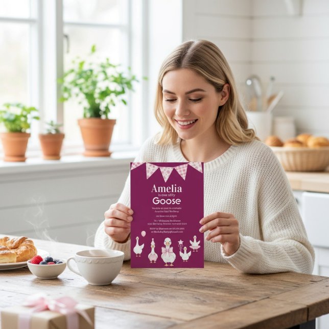 Girly Goose Birthday Party Invitation (Creator Uploaded)