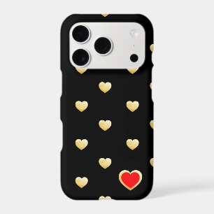 Girly Gothic Gold Hearts on Solid Colour