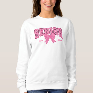 Girly Graduation Coquette Senior 2026 Pink Bow Sweatshirt