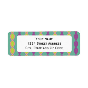 Girly Green and Purple Retro 70's Pattern