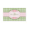 Girly Green Gingham Monogram Country Pink Ribbon