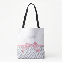 Girly Grey Tiger Stripes Animal Print With Name