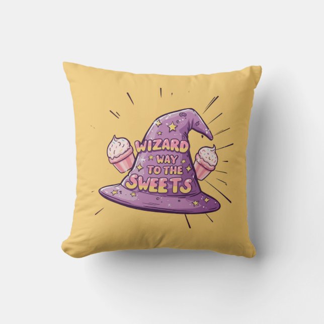 Girly Halloween - Wizard Way to the Sweets Cushion (Front)